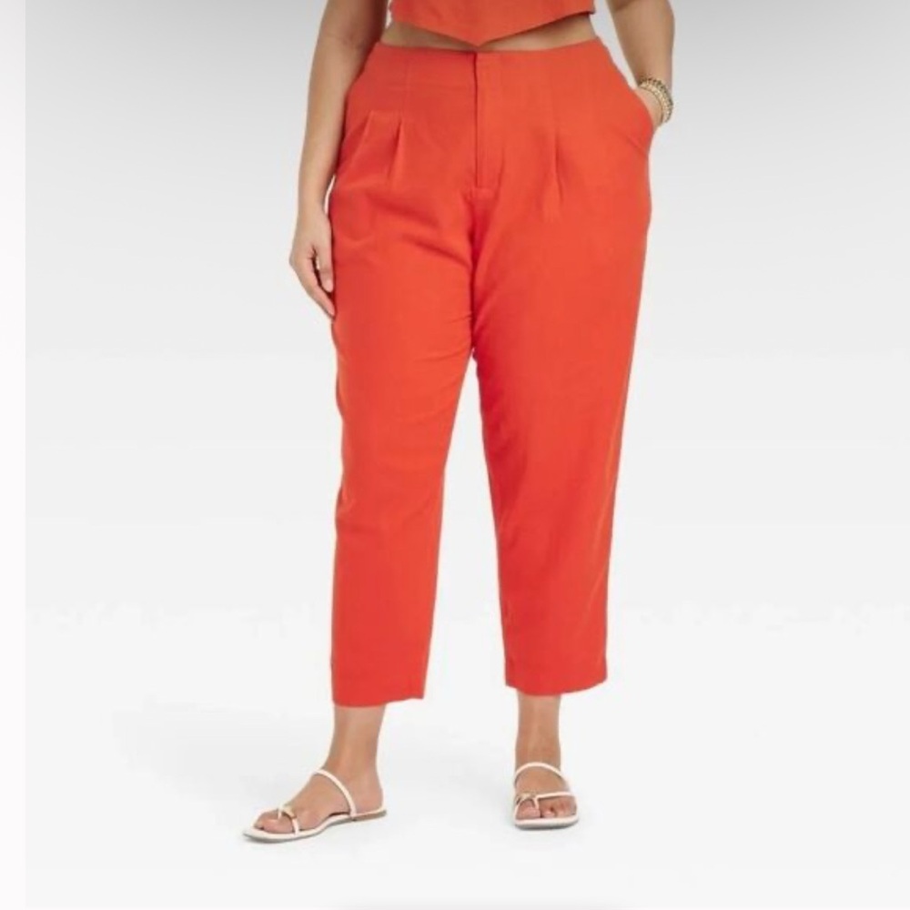 A New Day Women's High-Rise Linen Tapered Ankle Pants 8 R